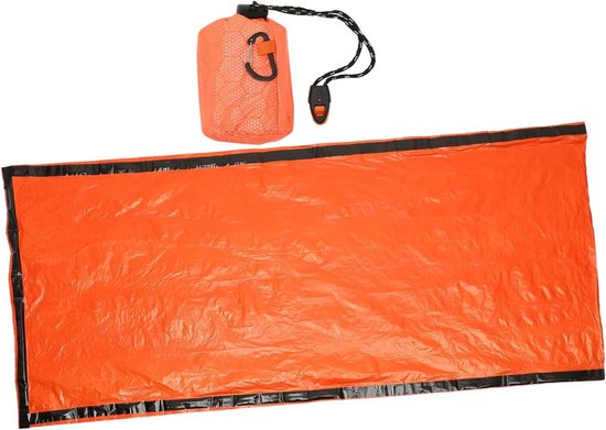 Nood Slaapzak - Overlevingsdeken Thermische Zak - Buiten Activiteiten - Compact Lichtgewicht Ontwerp - 220x90cm - Oranje