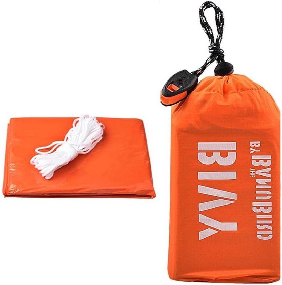 Nood Slaapzak - Overlevingskit - Outdoor Avontuur - Waterdicht Winddicht - 240x150cm - Oranje