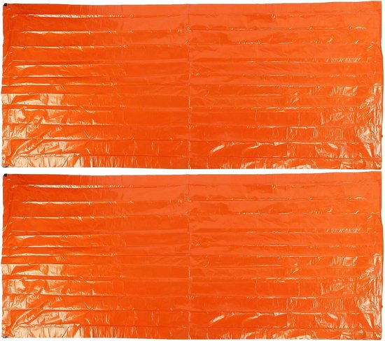 Nood Slaapzak - Overlevingszak Bivakzak - Buiten Kamperen - Waterdicht Vochtwerend - 2 Stuks 91x213cm - Fel Oranje