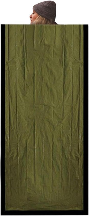 Nood Slaapzak - Reis Slaapzak - Buiten Overleven - Warmte Reflecterende Voering - 266x91 cm - Groen
