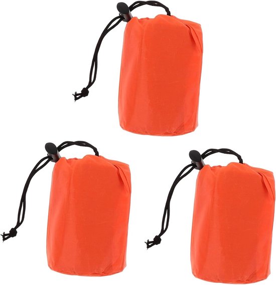 Nood Slaapzak Set - Overlevingszak Thermodeken - Buiten Overleven - Waterdicht Verstelbaar - 213x90cm - Oranje