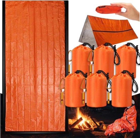Nood Slaapzak - Survival Bivy - Buiten Overleven - Houdt Lichaamswarmte Vast - 213 x 91 cm - Oranje