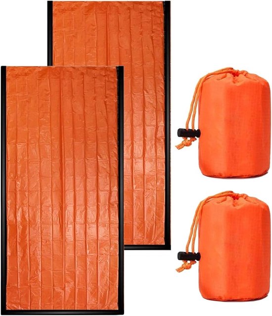 Nood Slaapzak - Survival Deken - Buiten Overleven - Houdt Lichaamswarmte Vast - 90x215cm - Oranje
