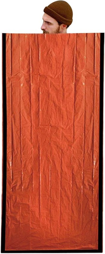 Nood Slaapzak - Survival Deken - Buiten Overleven - Waterdicht Winddicht - 266 x 91 cm - Oranje