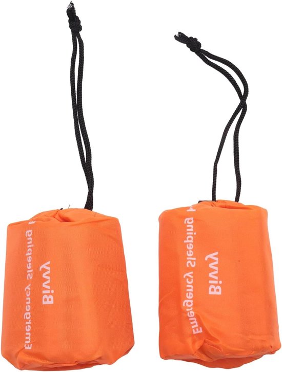 Nood Slaapzak - Survival deken - Buitenavontuur - Houdt 90% warmte vast - 213 x 91 cm - Oranje