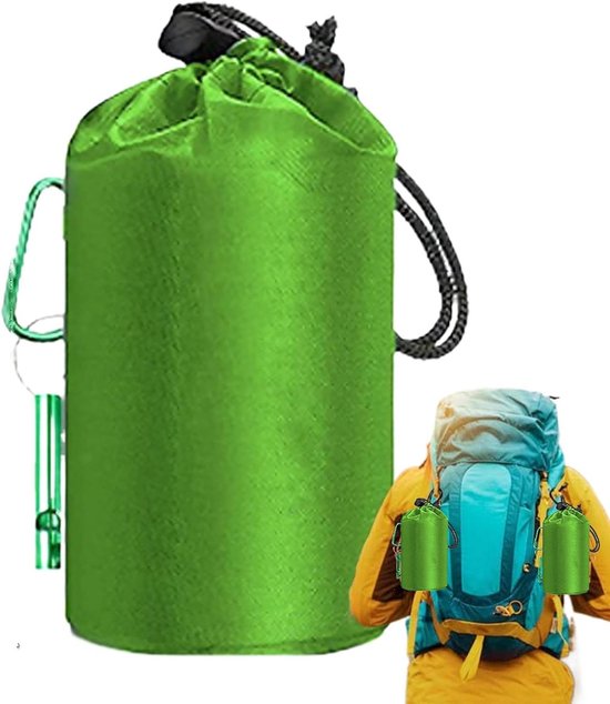 Nood Slaapzak - Survival Deken - Outdoor Avontuur - Waterdicht en Winddicht - 135 Gram - Groen
