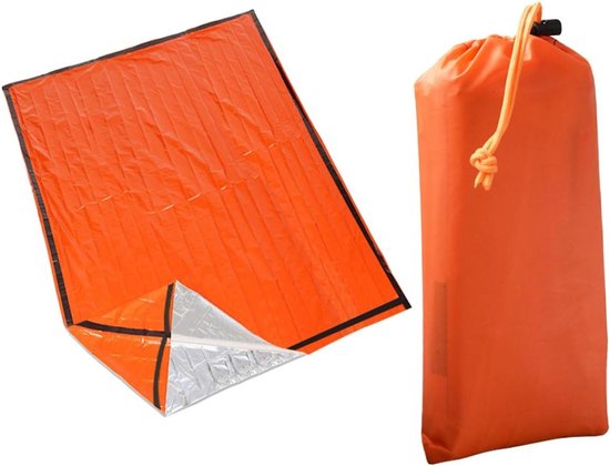 Nood Slaapzak - Survival Tas Thermoslaapzak - Buiten Overleven - Lichtgewicht Compact - 153x213cm - Oranje