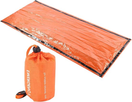 Nood Slaapzak - Survival Zak - Buiten Noodgevallen - Waterdicht Vochtbestendig - 13 x 6 cm - Oranje