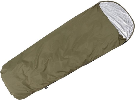 Nood Slaapzakhoes - Nooddeken Thermisch - Outdoor Kamperen - Waterafstotend Lichtgewicht - 205 x 80/50 cm - Olijfgroen