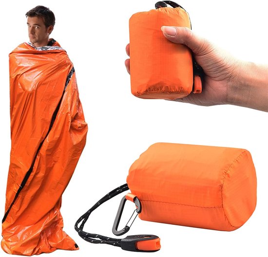 Noodbivakzakken - Herbruikbare - Noodslaapzakken - Noodoverlevingsslaapzak - Koudebeschermingstent - Ultralight Heat Resistant - Noodpakket - Geschikt voor buitenactiviteiten zoals-kamperen en wandelen - Oranje kleur van Merkloos