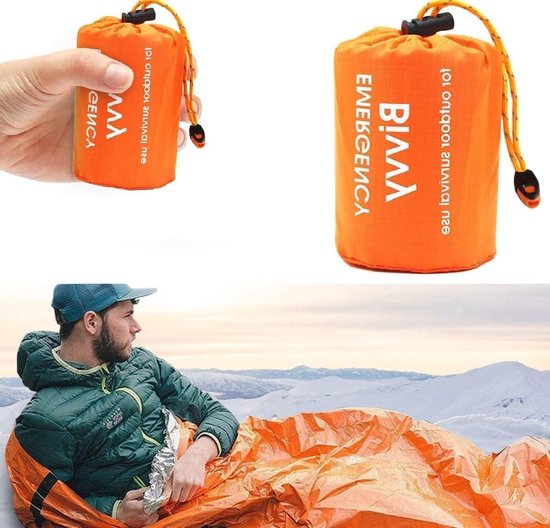 Nooddeken Slaapzak - Bivakzak Overleving - Outdoor Bescherming - Ultralicht Waterdicht - 120 Gram - Oranje