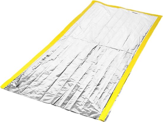 Nooddeken Slaapzak - Overlevingskit - Buiten Overleven - Reflecterend Materiaal - 200 x 100 cm - Zilver Geel