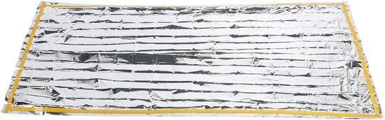 Nooddeken Slaapzak - Reddingsdeken Isolatiemateriaal - Outdoor Overleving - Waterdicht Winddicht - 205 x 95 cm - Zilver Goud