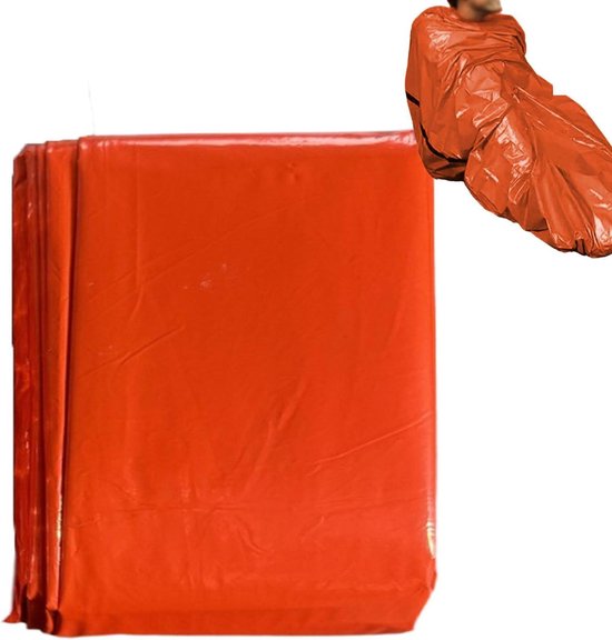 Noodoverlevingsslaapzak - Bivakzak redding - Buitenavontuur bescherming - Waterdicht thermisch - 210x90cm - Oranje