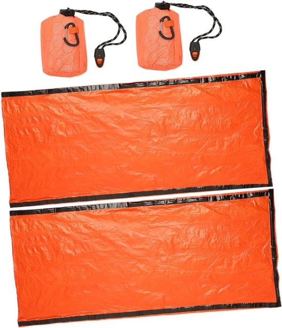 Noodoverlevingsslaapzak - Bivakzak Volwassenen - Kamperen en Wandelen - Waterdicht en Lichtgewicht - 213 cm Lengte - Oranje