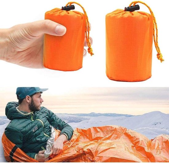 Noodoverlevingsslaapzak - Isolatiezak deken - Buitenactiviteiten - Fel oranje voor zichtbaarheid - 91 x 213 cm - Oranje