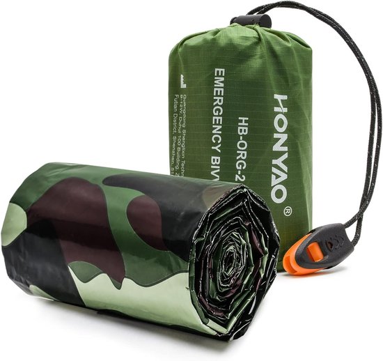 Noodpakket - Survival-slaapzak - Camouflage - Ultrazachte PE-folie - Voor Outdoor en Noodgevallen