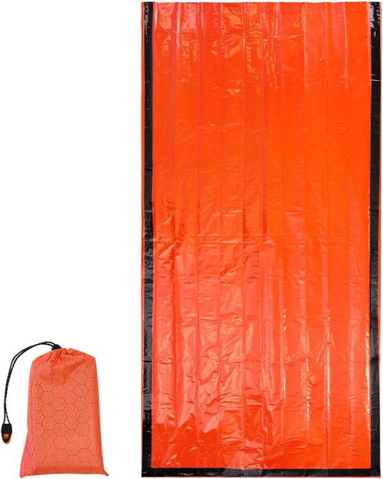 Noodreflecterende Slaapzak - Noodbivy Tent - Buiten Overleven - 90% Warmtebehoud - 210x105cm - Oranje