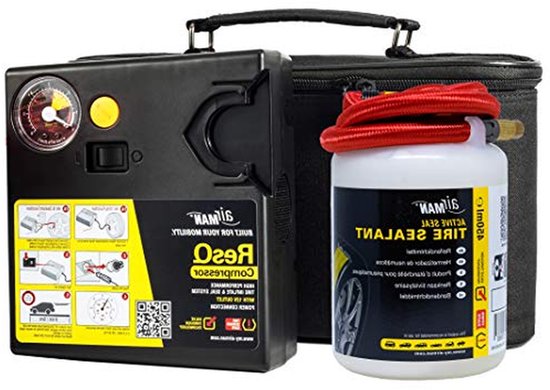 Noodsituatie Banden Herstel Kit - Bandenreparatie Set - Auto Onderhoud - Wateroplosbaar Afdichtmiddel - 29 cm - Zwart