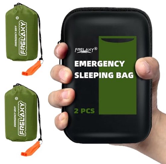 Noodslaapzak Compact en Dikke Survival Bivy met Fluitje en Opbergtas - Perfect voor Survivalkits van Merkloos