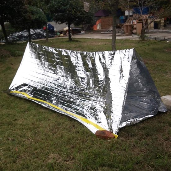 Noodslaapzak - Nooddeken Bivvy - Outdoor Survival - Warmtebehoud 80% - 130x210 cm - Zilver