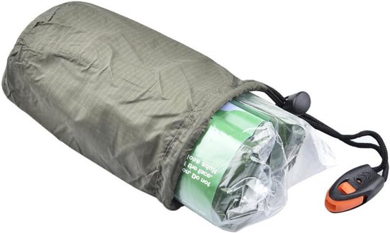 Noodslaapzak Nooddeken - Survival deken thermisch - Buiten overleven - Felle kleur redding - 200x90x1CM - Groen