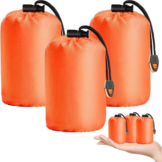 Noodslaapzak Set - Bivakzakken - Survival Buiten - Extra Dik Waterdicht - 3 Stuks - Oranje