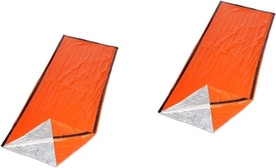 Noodslaapzak Set - Isolatiedekens - Buiten Overleven - Compact En Lichtgewicht - 200x91cm - Oranje