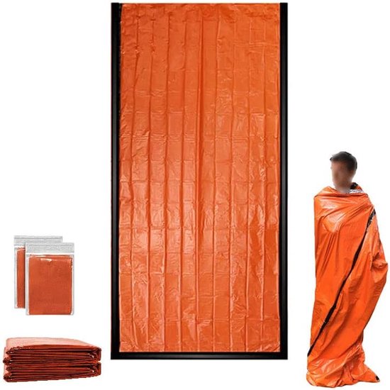 Noodslaapzak - Set van 2 Overlevingsslaapzakken geschikt voor Outdoor - Kamperen & Noodsituaties van Cresta