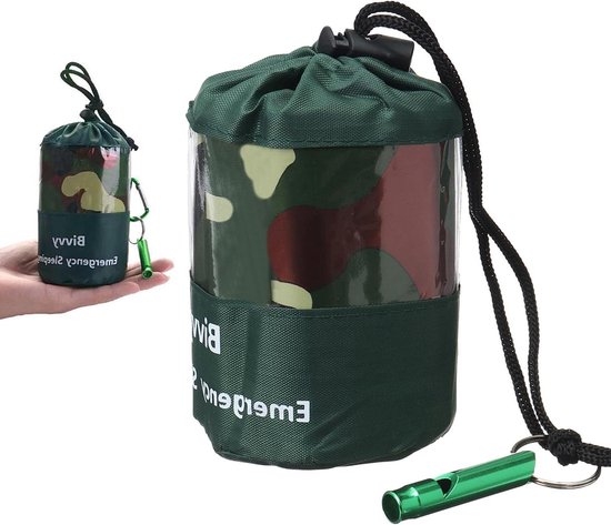 Noodslaapzak - Survival Bivakzak - Outdoor Noodsituaties - Ultralicht Waterdicht - 120x200cm - Groen