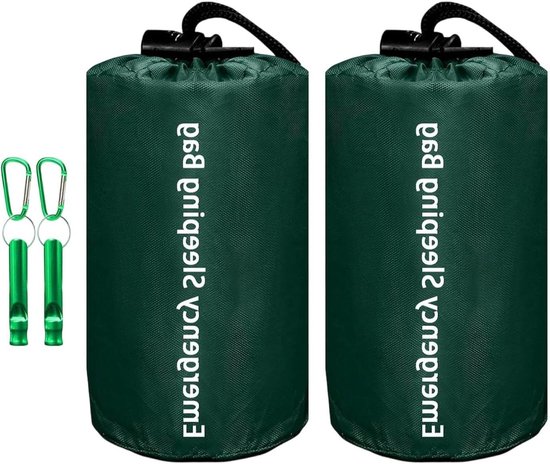 Noodslaapzak - Survivalzak - Extreme kou - Waterdicht en isolerend - One size - Groen