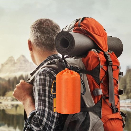 Noodslaapzak - Thermische Survival Zak - Warmtebehoud voor Camping & Hiking - Lichtgewicht & Draagbaar - Outdoor Gear - Uniseks - Oranje - 210x90cm - 1 stuk