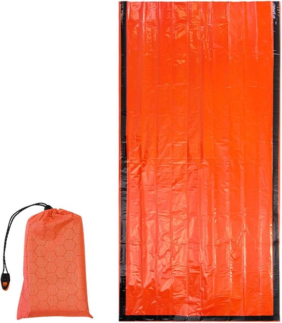 Noodslaapzak - Thermoslaapzak Bivy - Outdoor Avontuur - Waterdicht Winddicht - 210x105cm - Oranje