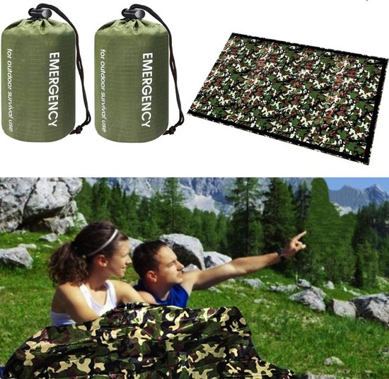 Noodslaapzakken om te overleven - Emergency Bivy Bag voor winter Survival Kit - Survival Bag - 2 Persoons slaapzak van Merkloos