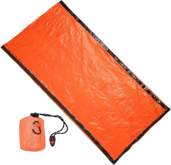 Noodslaapzakset - Overlevingsuitrusting - Kamperen Buiten - Fel Oranje Kleur - 220x90cm - Oranje