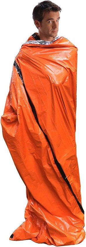 Noodtent Noodslaapzak - Reddingsoverlevingstent Opvang - Buiten Noodsituaties - Waterdicht Weerbestendig - Voor 2 Personen - Oranje
