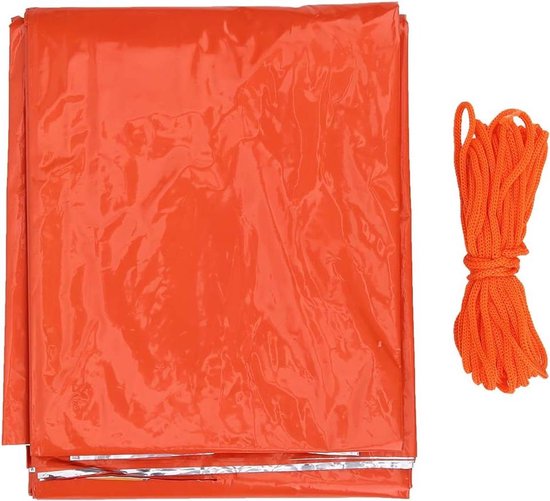 Noodtent Slaapzak - Noodopvang Tent - Buiten Overleven - Scheurbestendig Materiaal - 2.4 x 1.5m - Oranje