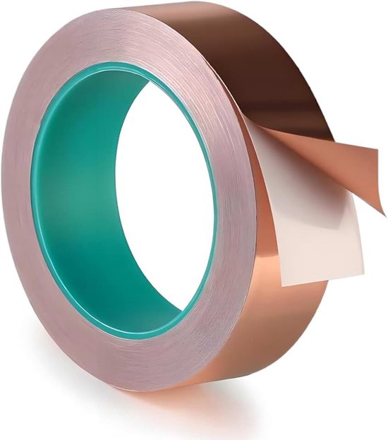Noppenfolie voor verhoogde bloembedden, zelfklevende afschermingstape koperband tegen slakken, kraag, slakkenbescherming, koperplaat, slakkenkorrel, koper, tape (50 mm x 12 m)