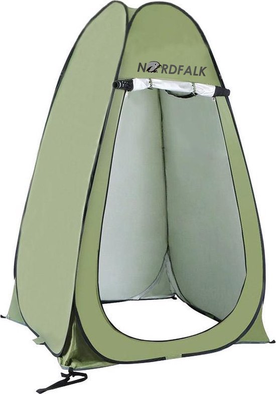 NordFalk douchetent pop-up 190 cm - Camping douche - Omkleedtent - incl. Tentharingen en Draagtas - Groen van Merkloos