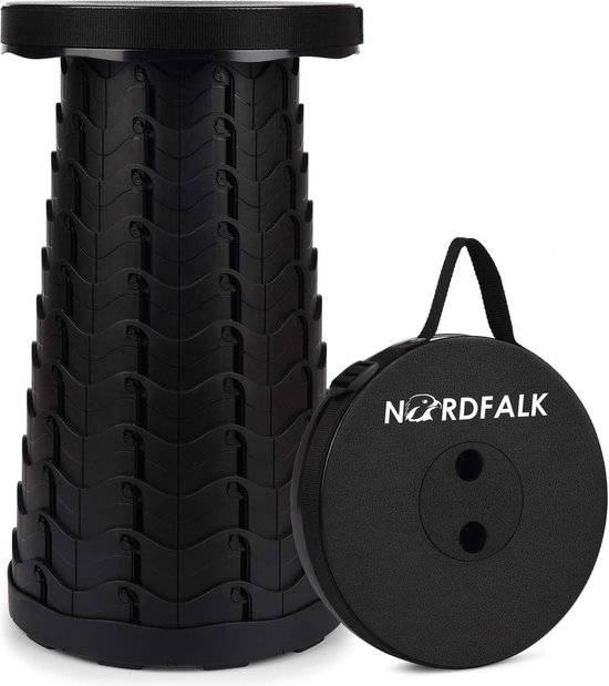 NordFalk opvouwbare kruk 150kg - Kampeerstoel | Campingstoel in hoogte verstelbaar tot 45cm van NordFalk