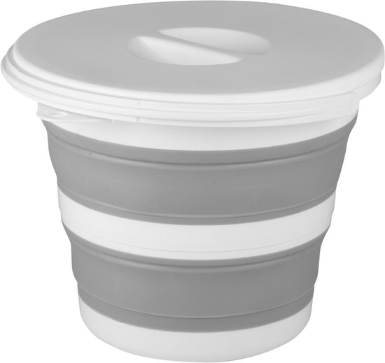 Nordix Opvouwbare Plasemmer - met Deksel - 5 Liter - Schoonmaak Emmer - Afwasteil - Rond van Merkloos