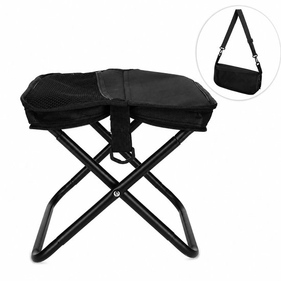 Norlander Opvouwbare Stoeltas - 2-in-1 Opvouwbare Kruk en Tas - Polyester - Zwart