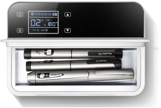 Norvia Draagbare Insulinekoelkast - Medicijnkoelkast - Auto - Op Reis - 2-8°C - 8 Uur Batterij - USB opladen - Snel Koelen van Merkloos
