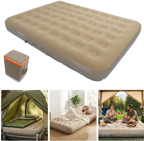 Novari - Luchtbed - Luchtbed met ingebouwde pomp - Slaapmat - Luchtmatras - Comfortabele slaapervaring - 200x150x25cm - Compact van Merkloos