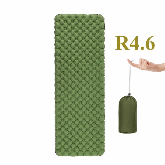 Novari Opblaasbaar matras - Luchtmatras - Luchtbed - Kampeermat - Campingmatras - Outdoor - Temp tot -20°C - Lichtgewicht - Groen van Merkloos