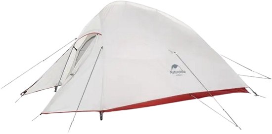 Novendo Goods – 2-Persoons Kampeertent – Comfortabel & Duurzaam – Waterdicht, Windbestendig & Ademend Polyester – Eenvoudig Mee te Nemen – Lichtgrijs van Novendo