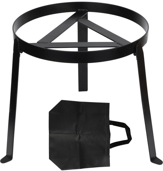 NTH products- Kampvuurstatief Zwaar Uitgevoerd - Opvouwbaar Statief - Draagbaar Kookrek - Gietijzer Grill - 32x25,3x24,5 cm - Inclusief Opbergtas - Campingstatief