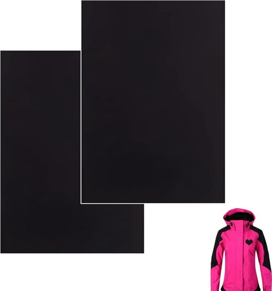 Nylon Reparatiepatches - Waterdichte, Zelfklevende Stof voor Kleding en Kampeeruitrusting - 20 x 15 cm (Zwart)