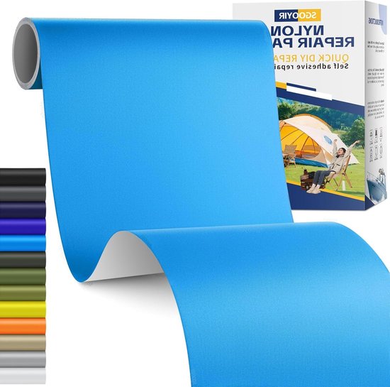 Nylon reparatiepatches - Zelfklevende patches - Outdoor uitrusting herstellen - Waterdichte sterke hechting - 15 x 160 cm - Donkerblauw