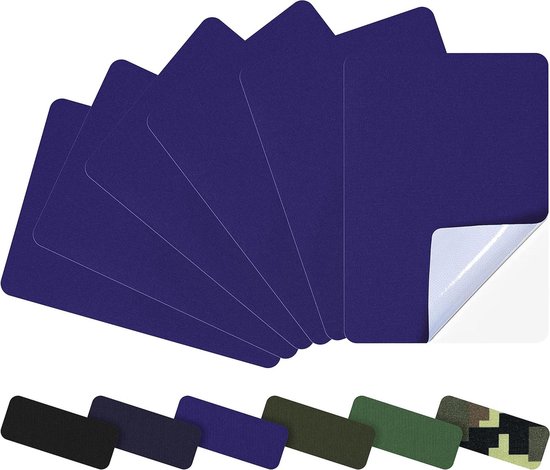 Nylon Reparatiepleisters - Zelfklevende Patches - Outdoor Gear Herstellen - Waterdicht en Duurzaam - 6 Stuks - Blauw
